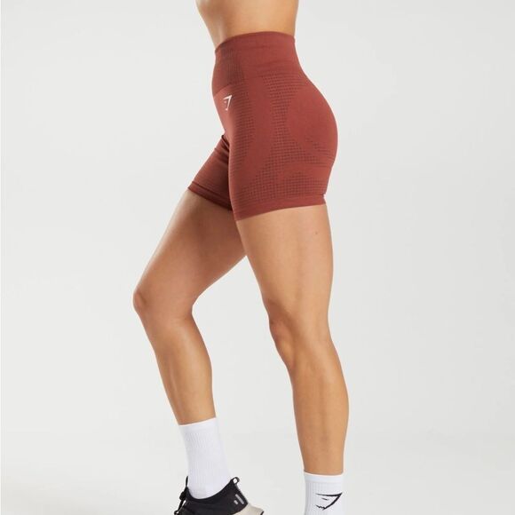 Gymshark VITAL SEAMLESS 2.0 SHORTS Size Small Brick Red Marl NWT in packaging - Picture 3 of 7